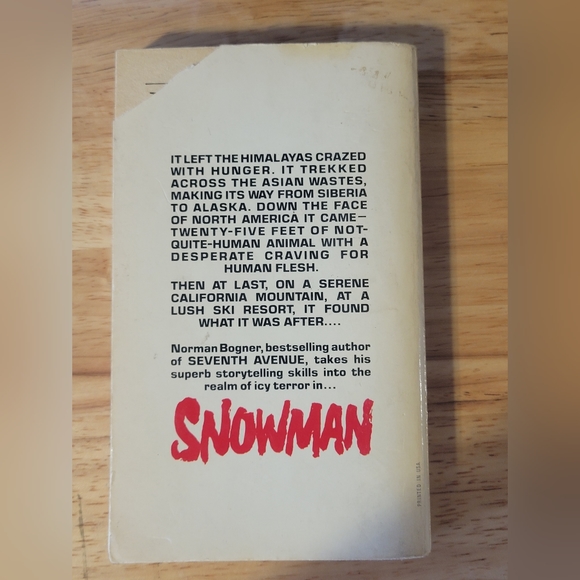 VTG Snow Man by Norman Bogner 1978 Dell Paperback 18152 Used Good Condition - Picture 6 of 7